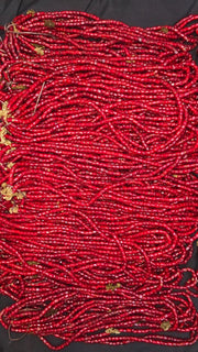 Wholesale: 30 Strand Cranberry Red White Heart Venetian Trade Beads