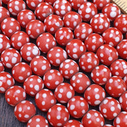 Skunk Venetian Inspired Beads, Thousand Eye Millefiori Strand, Antique Red Glass | Handmade | 10.5-11mm, For Necklace Making