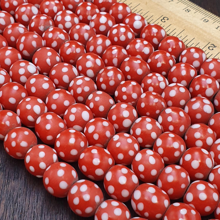 Skunk venetian inspired beads red thousand eye | east oasis antique collection