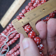 Skunk Venetian Inspired Beads, Thousand Eye Millefiori Strand, Antique Red Glass | Handmade | 10.5-11mm, For Necklace Making