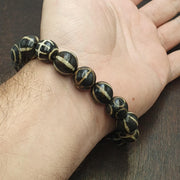 Burmese Pumtek Bead Bracelet, Ancient Tribal Jewelry