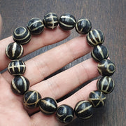 Burmese Pumtek Bead Bracelet, Ancient Tribal Jewelry