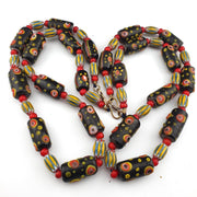 Vintage African Style Chevron Glass Bead Necklace, Gabri Eyes