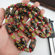 Vintage African Style Chevron Glass Bead Necklace, Gabri Eyes