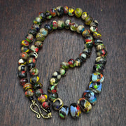 Antique millefiori bead jewelry – vibrant glass beads with hook clasp