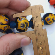 Vintage African Style Glass Bead Necklace, 17-18mm