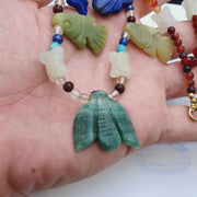 Rare vintage amazonite, lapis lazuli, jade stone amulets pendants necklace