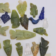 Whispers of the mountain: jade, quartz & lapis pendants lot 41 pcs