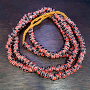 Venetian inspired glass beads 10mm red multicolor chevron beads necklace