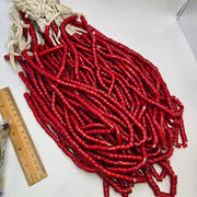 Very unique shape 7-8mm vintage venetian white heart trade beads long strand