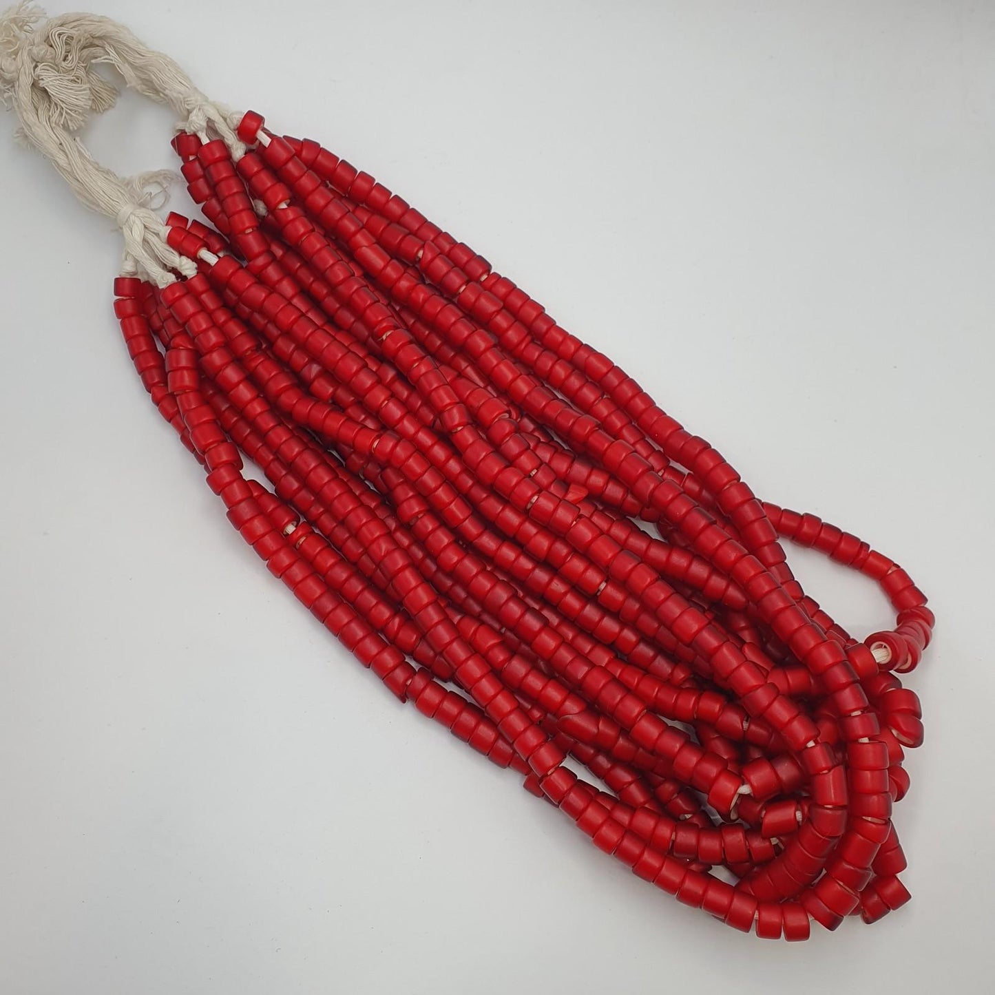 Venetian white heart beads 9mm red glass – vintage african trade jewelry supply