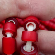 Venetian white heart beads 9mm red glass – vintage african trade jewelry supply
