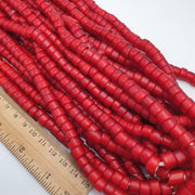 Venetian white heart beads 9mm red glass – vintage african trade jewelry supply