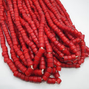 Venetian white heart beads 9mm red glass – vintage african trade jewelry supply