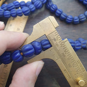 African Cobalt Beads, Vintage Glass Strand | Handmade Artisan Components, For Jewelry Making | 22 Inch