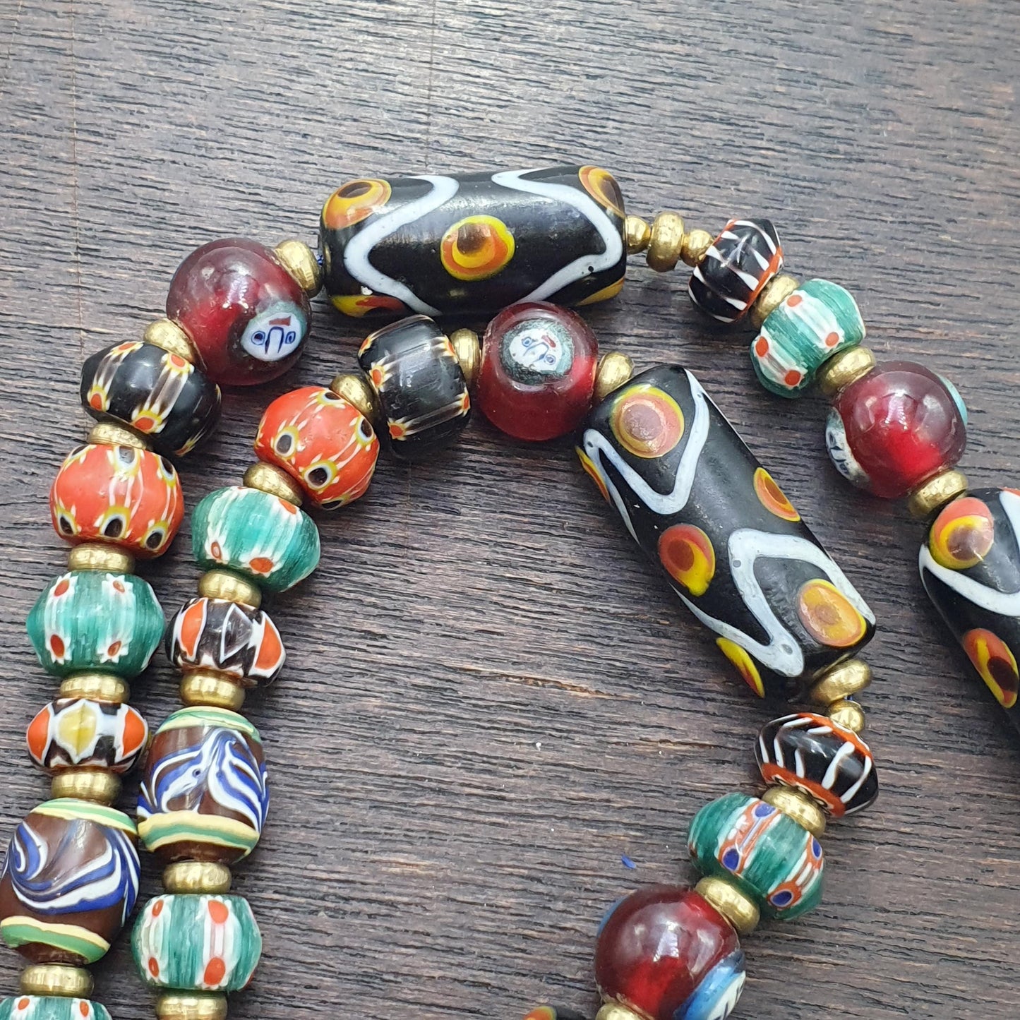 Venetian style glass beads necklace – murano style facel & floral jewelry