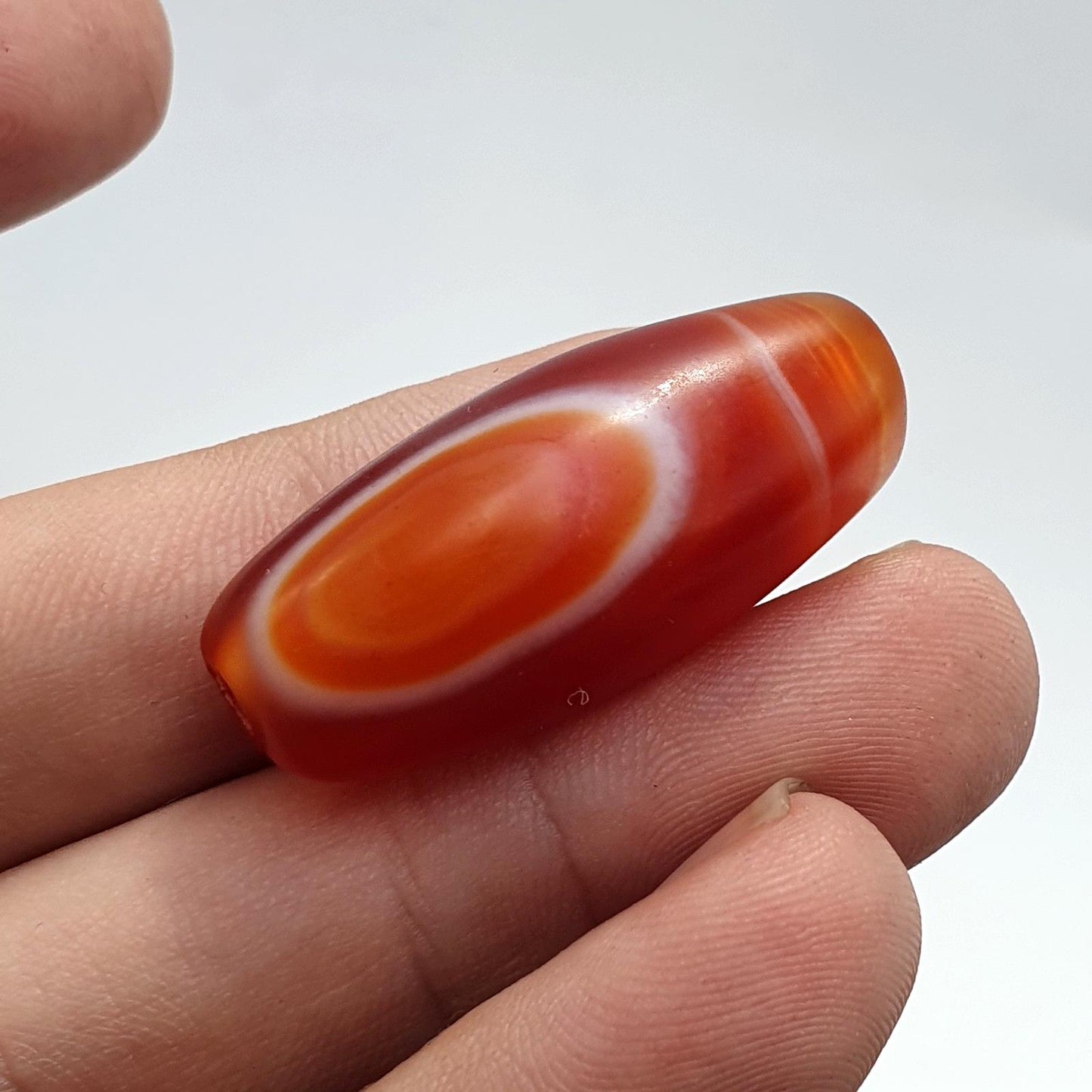 Vintage himalayan tibetan red agate natural eye pattern, protective talisman