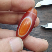 Vintage Himalayan Tibetan Red Agate Natural Eye Pattern, Protective Talisman