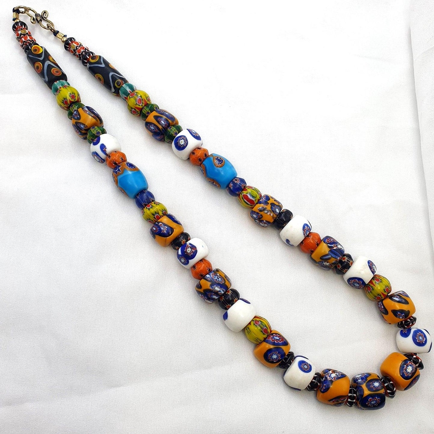 Murano style millefiori necklace – venetian inspired glass beads, boho jewelry