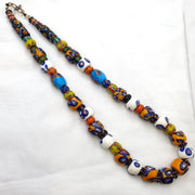 Murano style millefiori necklace – venetian inspired glass beads, boho jewelry