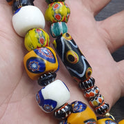 Murano style millefiori necklace – venetian inspired glass beads, boho jewelry