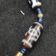 Himalayan tibetan unique patterns 5 dzi agate beads necklace tibetan protection