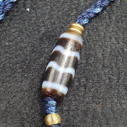 Himalayan tibetan unique patterns 5 dzi agate beads necklace tibetan protection