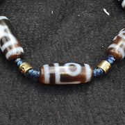 Himalayan tibetan unique patterns 5 dzi agate beads necklace tibetan protection
