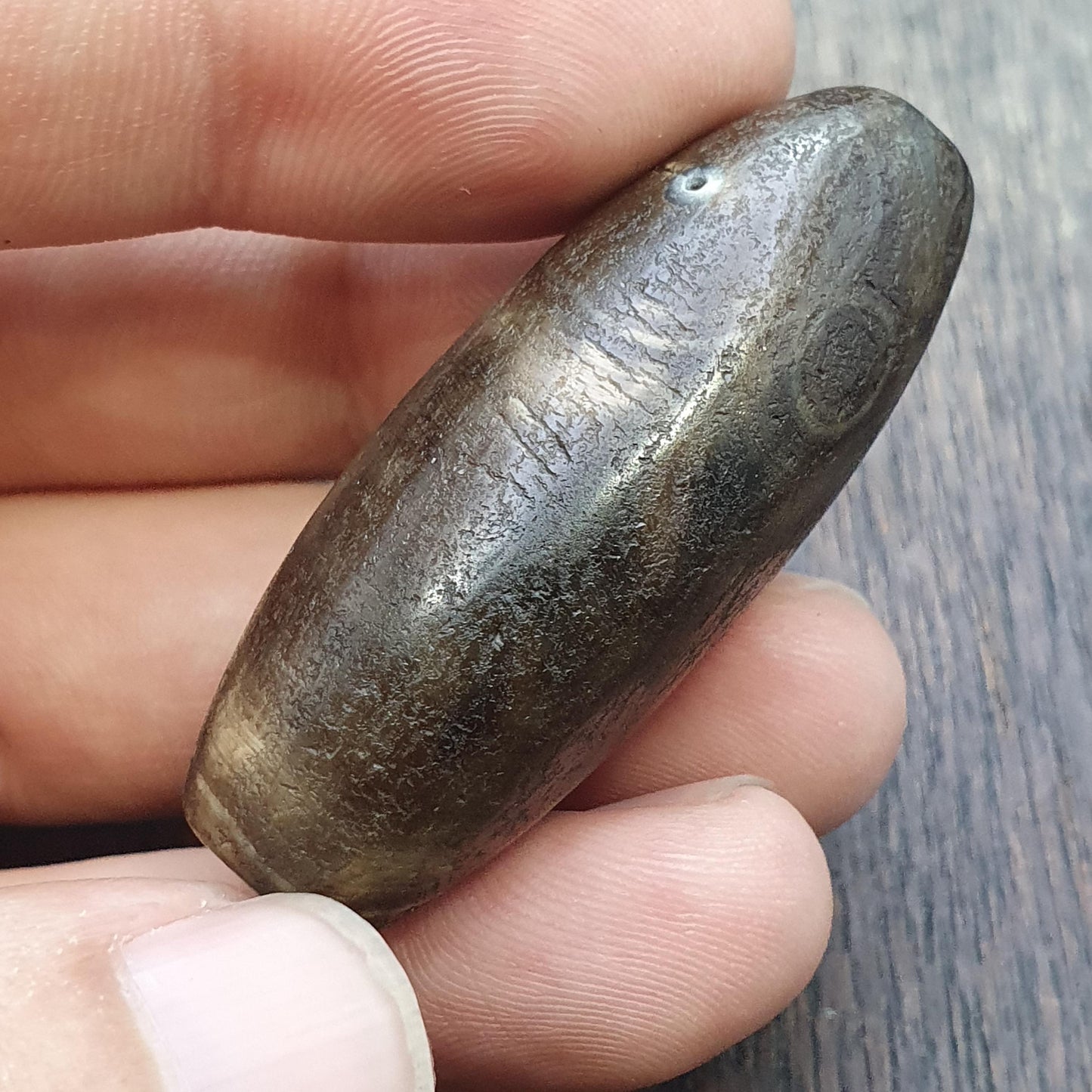 Huge himalayan indo tibetan agate suleimani bead natural pattern agate 46x18mm
