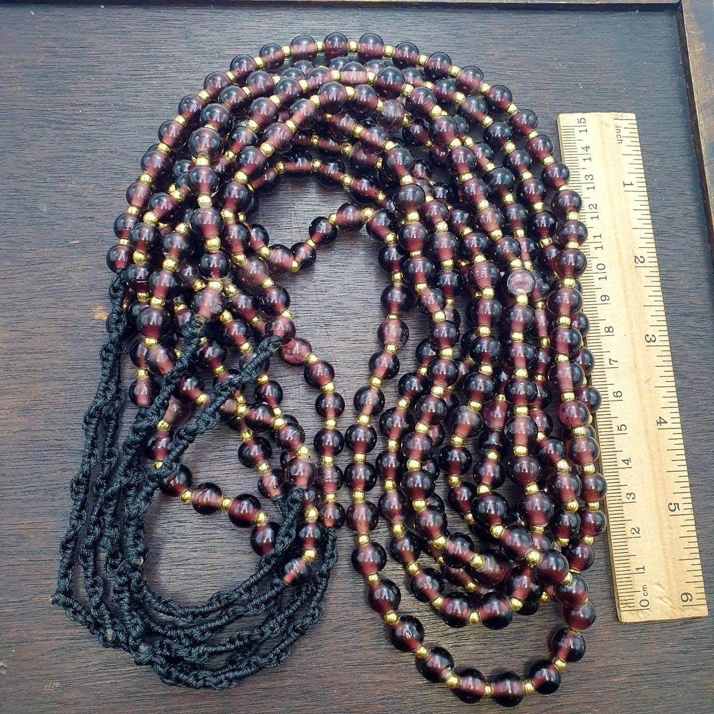 Handmade blown glass lamp work brown beads strand 9.5-10mm jewelry making gift for bead collectors, artisan craft supplies, 24 inches
