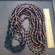 Handmade blown glass lamp work brown beads strand 9.5-10mm jewelry making gift for bead collectors, artisan craft supplies, 24 inches