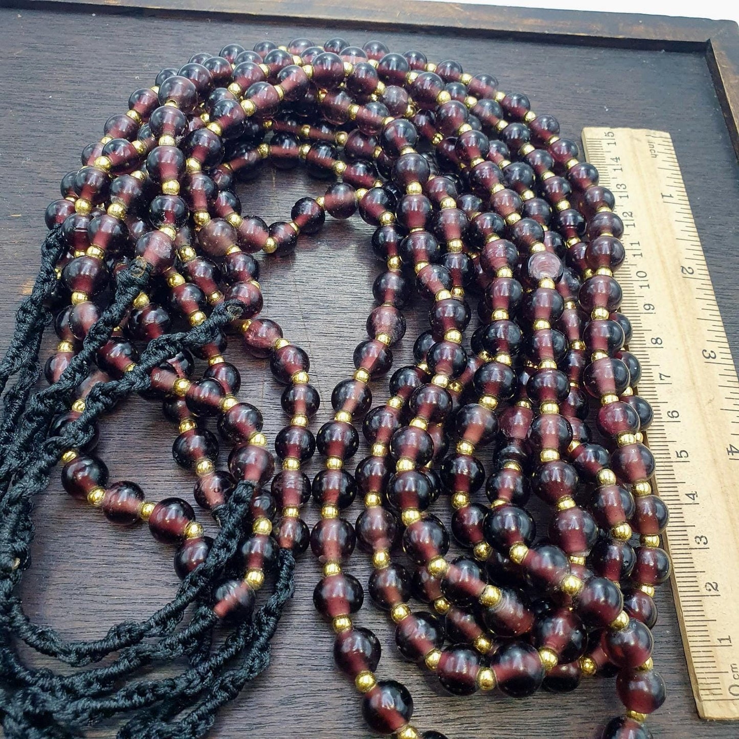 Handmade blown glass lamp work brown beads strand 9.5-10mm jewelry making gift for bead collectors, artisan craft supplies, 24 inches