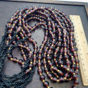 Handmade blown glass lamp work brown beads strand 9.5-10mm jewelry making gift for bead collectors, artisan craft supplies, 24 inches
