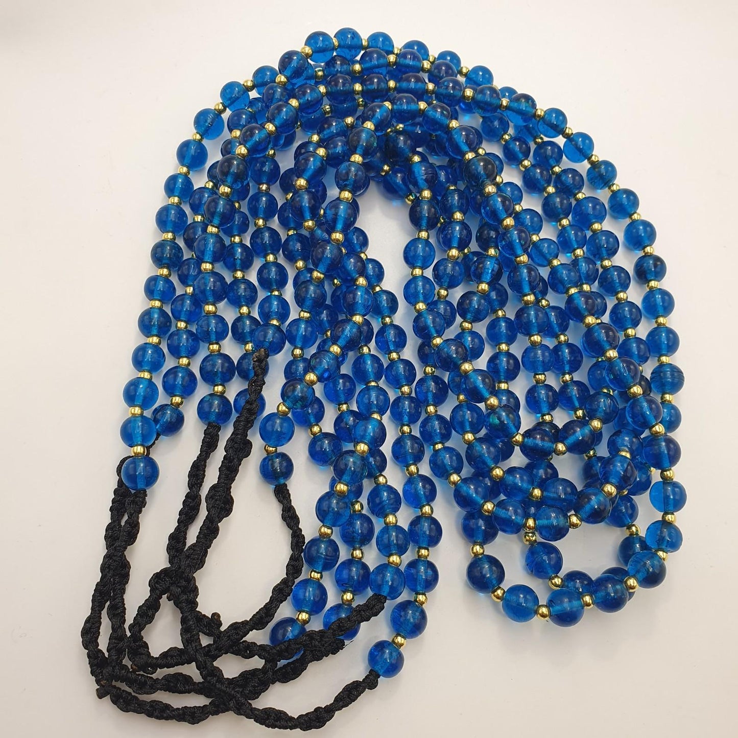 Blown Glass Lamp Work Beads Strand, Aqua Blue 9.5-10mm, Jewelry Supplies, Gift for Bead Collectors, 24 Inch Length