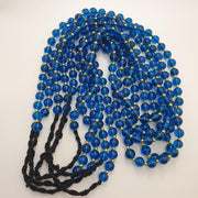 Blown Glass Lamp Work Beads Strand, Aqua Blue 9.5-10mm, Jewelry Supplies, . for Bead Collectors, 24 Inch Length