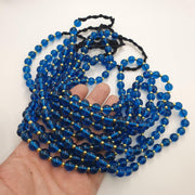Blown Glass Lamp Work Beads Strand, Aqua Blue 9.5-10mm, Jewelry Supplies, . for Bead Collectors, 24 Inch Length