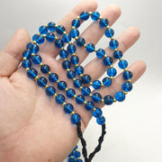 Blown Glass Lamp Work Beads Strand, Aqua Blue 9.5-10mm, Jewelry Supplies, . for Bead Collectors, 24 Inch Length