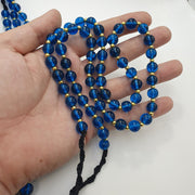 Blown Glass Lamp Work Beads Strand, Aqua Blue 9.5-10mm, Jewelry Supplies, . for Bead Collectors, 24 Inch Length