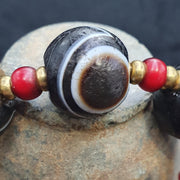 Himalaya goat eye agate stone bead suleimani agate red whiteheart beads bracelet