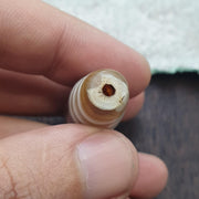 Unique himalayan tibetan agate bead suleimany eye & lines pattern agate amulet