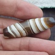 Unique himalayan tibetan agate bead suleimany eye & lines pattern agate amulet