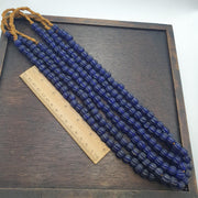 Cobalt Blue Beads, Vintage African Strand | Handmade Glass | 22 Inches, Vibrant Collector Supply