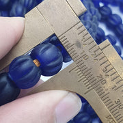 Cobalt Blue Beads, Vintage African Strand | Handmade Glass | 22 Inches, Vibrant Collector Supply