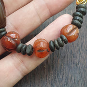 Old natural eye agate soleimani carnelian beads beaded bracelet