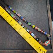 Vintage venetian african style skunk eyes and chevron beads beaded necklace #5