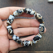 Lot 9 Tibetan Dzi Bead Old Amulet Agate Vintage Tibet Beads Bracelet