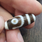 Vintage old himalayan indo tibetan pure 2 eyes dzi amulet pendant bead