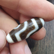 Vintage old himalayan indo tibetan pure 2 eyes dzi amulet pendant bead
