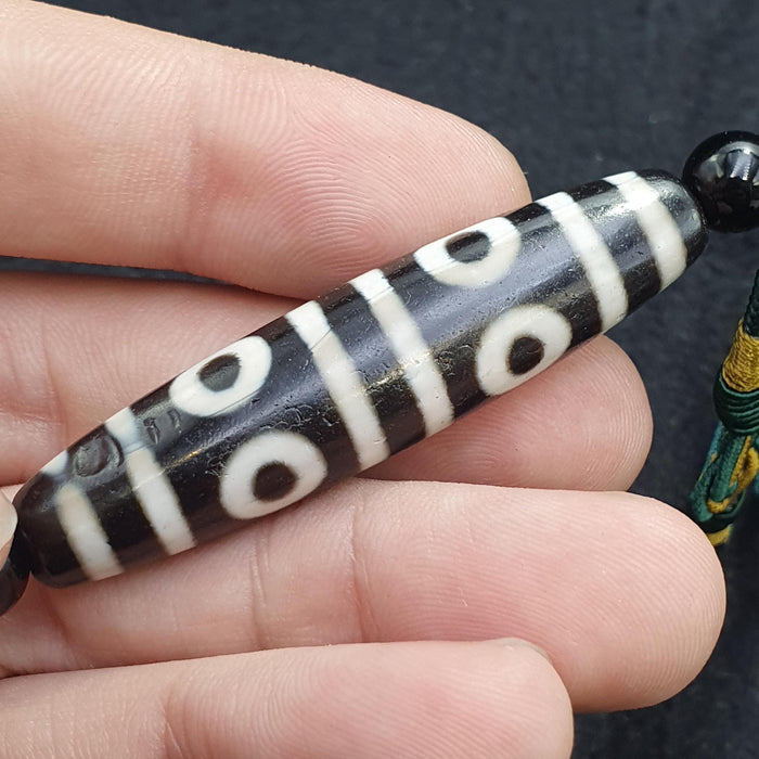Himalayan tibetan unique patterns 8 eyes dzi agate beads necklace