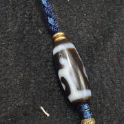 Himalayan tibetan unique patterns 5 dzi agate beads necklace tibetan protection